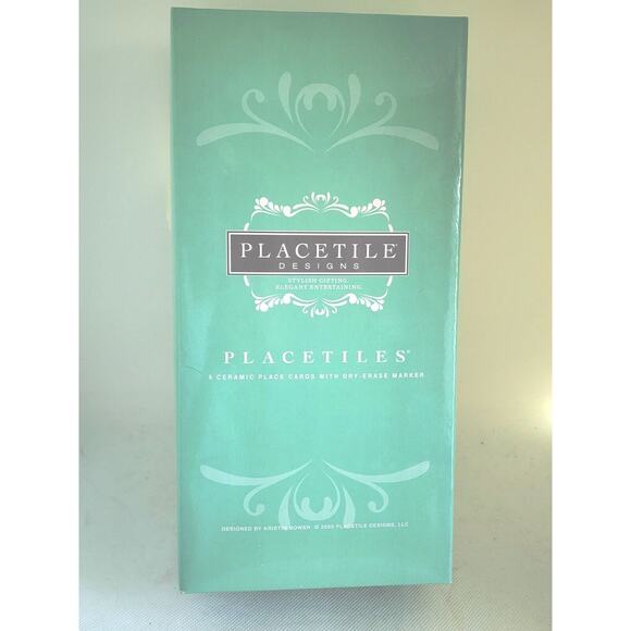 PLACETILE-Ceramic-Grape Vines-Cream-Erasable-Table Setting-Name Plates-Set of 6 - Picture 4 of 14